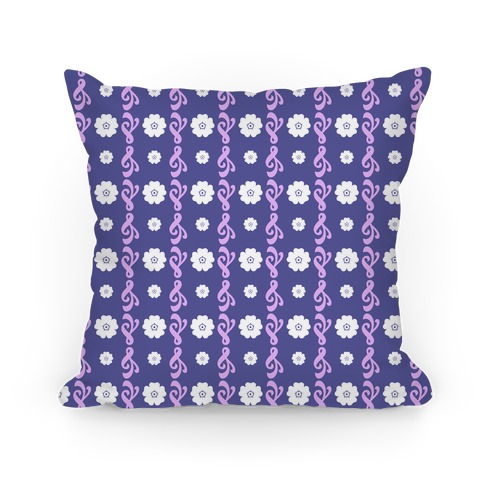 Purple Flowers and Filigree Stripes Pillow