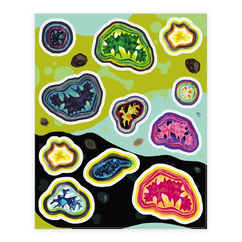 Geode Crystal Stickers and Decal Sheet