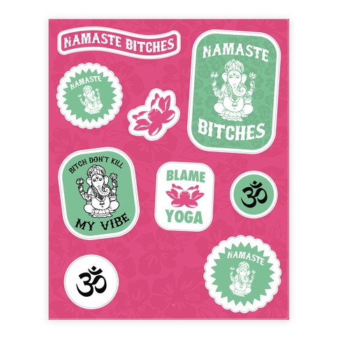 Sassy Yoga Stickers and Decal Sheet