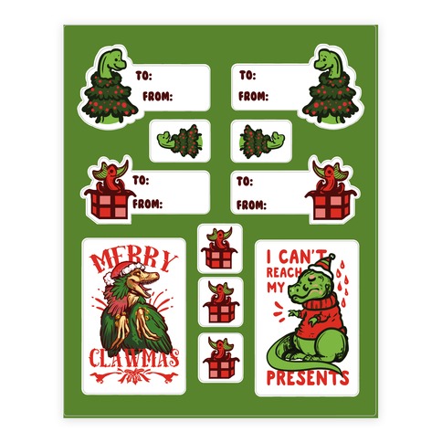 Christmasaurus Stickers and Decal Sheet