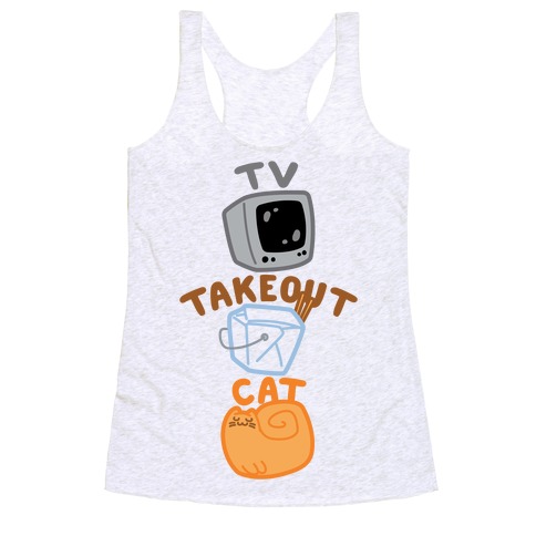 Tv Takeout Cat Racerback Tank Top