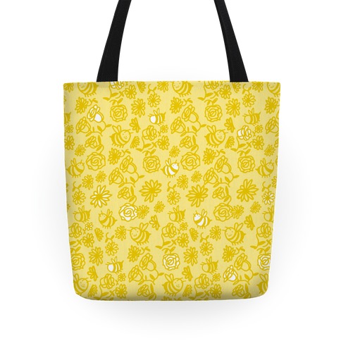 Bee And Flower Pattern Tote