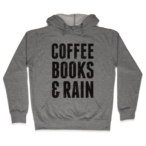 Coffee Books & Rain (Vintage) Hooded Sweatshirt