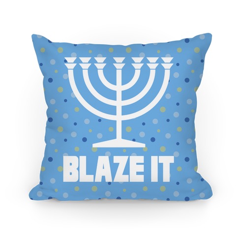 Blaze It Menorah Pillow