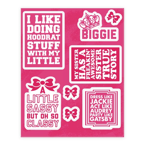 I Love My Little Sorority Stickers and Decal Sheet