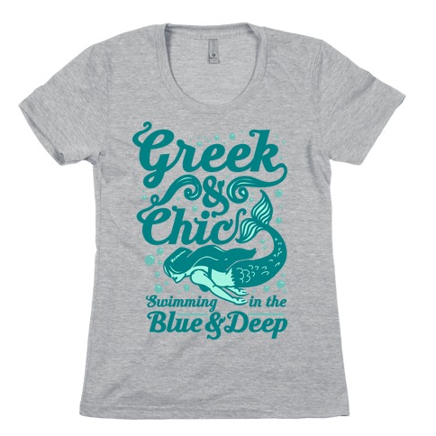 Greek & Chic Swimming in the Blue & Deep Womens T-Shirt