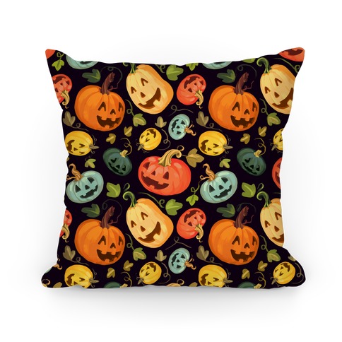 Happy Autumn Pumpkin Pattern Pillow
