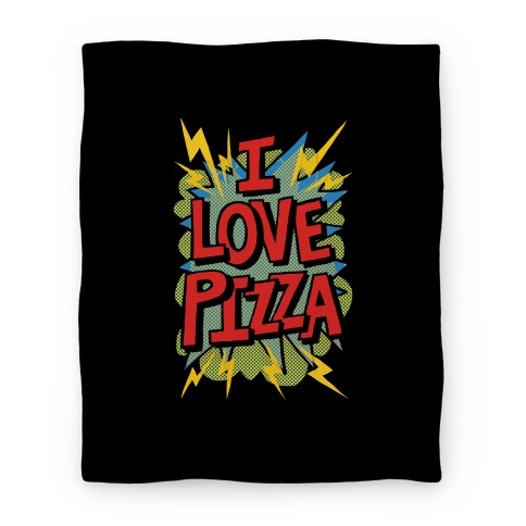 I Love Pizza Pop Art Blanket