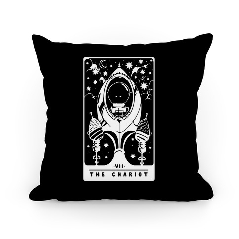 The Chariot Space Rocket Tarot Card Pillow