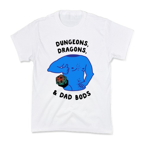 Dungeons, Dragons, & Dad Bods Kids T-Shirt