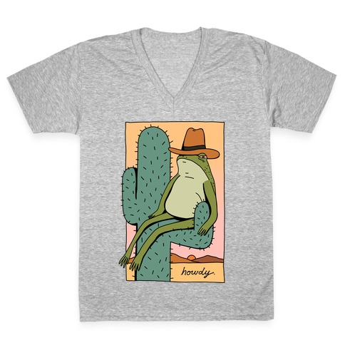 Howdy Frog Cowboy V-Neck Tee Shirt