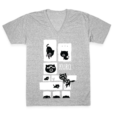 Kuro Cat V-Neck Tee Shirt