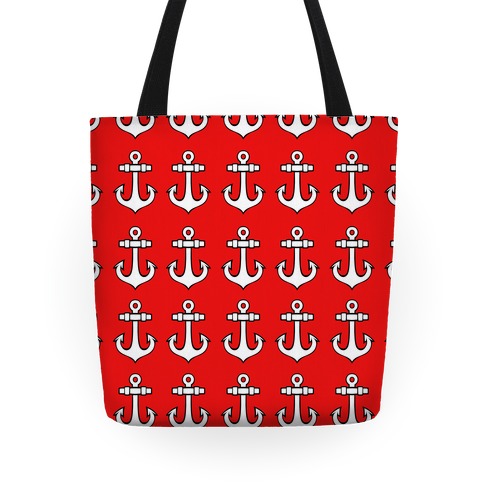 Red Anchor Pattern Tote