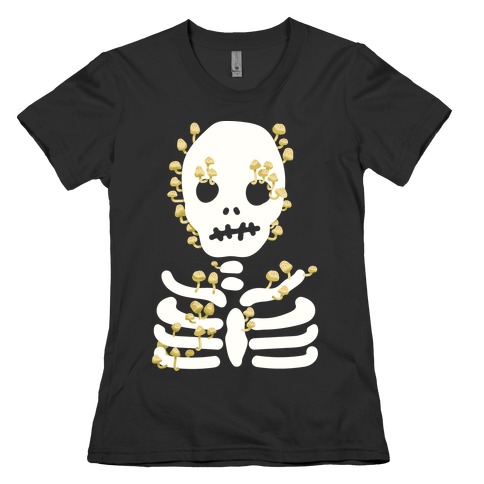 Mushroom Skeleton Womens T-Shirt