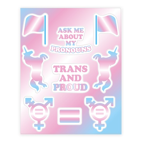 Trans Pride  Stickers and Decal Sheet