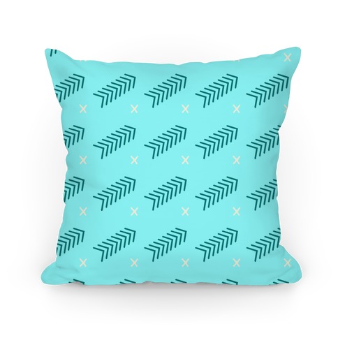 Teal Abstract Chevron Pattern Pillow