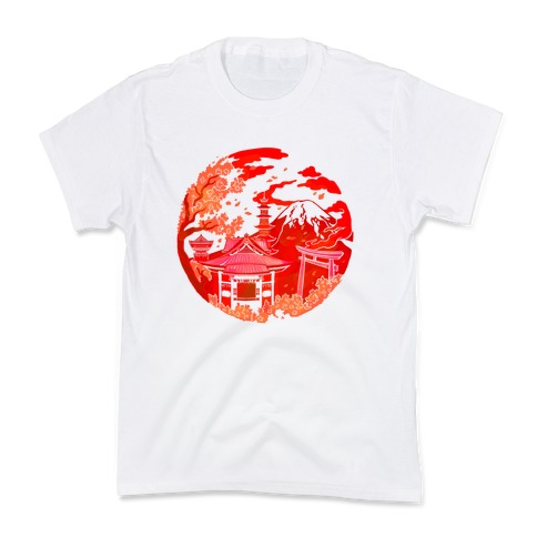 Japan's Mount Fuji and Shinto Shrines Inside the Rising Sun Kids T-Shirt