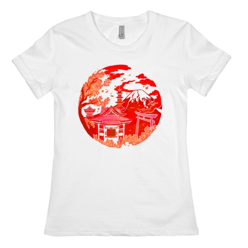 Japan's Mount Fuji and Shinto Shrines Inside the Rising Sun Womens T-Shirt