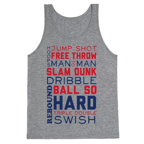 Basketball Typographic (Red and Blue) Tank Top