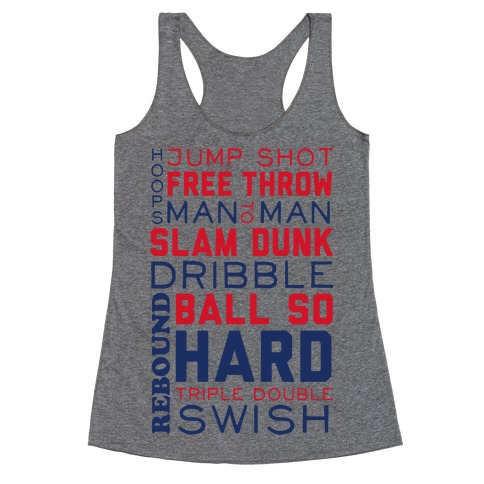 Basketball Typographic (Red and Blue) Racerback Tank Top