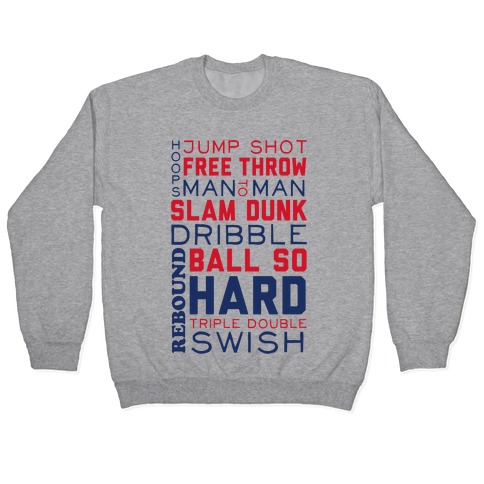 Basketball Typographic (Red and Blue) Pullover