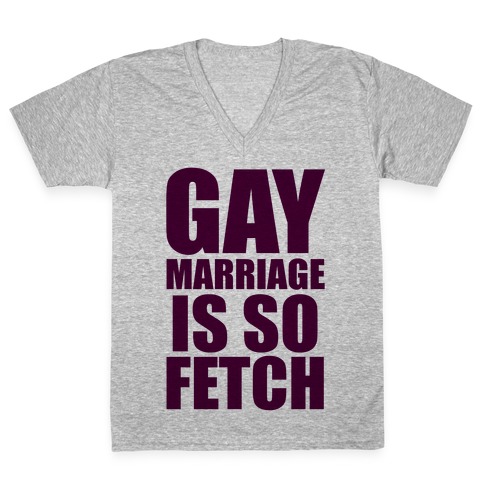 Gay Marriage Is So Fetch V-Neck Tee Shirt