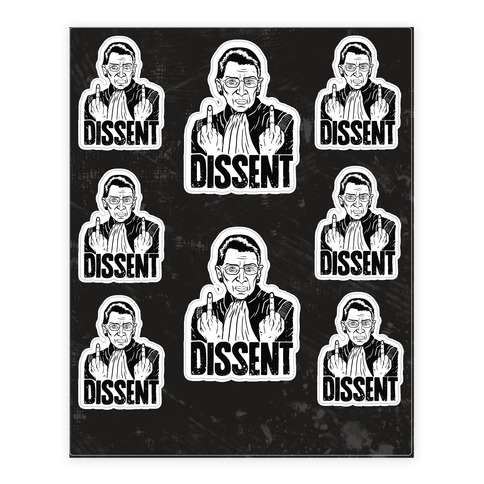 Ruth Bader Ginsburg Dissent Stickers and Decal Sheets | LookHUMAN