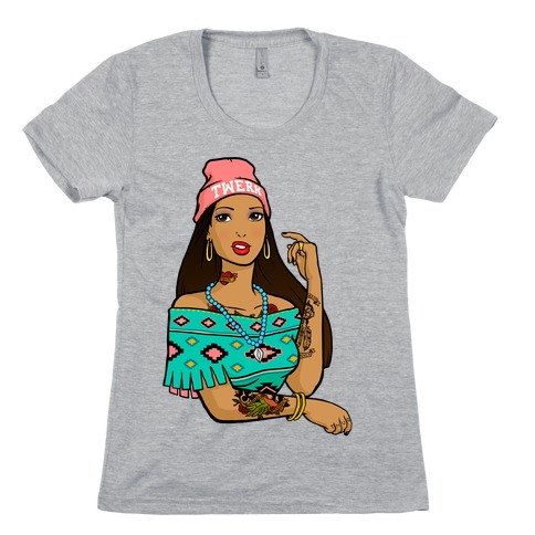 Hipster Pocahontas Womens T-Shirt