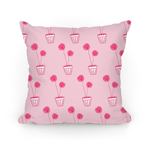 Pink Poppy Pattern Pillow
