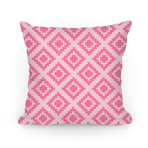 Pink Tribal Diamond Pattern Pillow