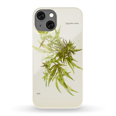 Cannabis Botanical Illustration Phone Case