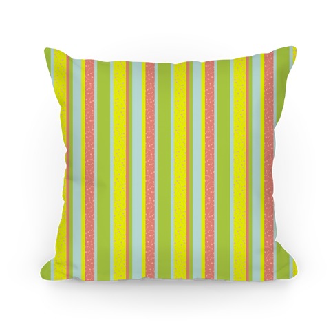 Spring Floral Stripes (Yellow and Pink) Pillow