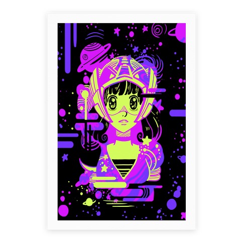 Neon Anime Space Cadet Poster