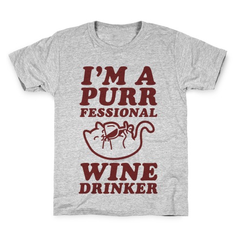 Purrfessional Wine Drinker Kids T-Shirt