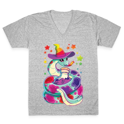 90's Rainbow Snake Witch V-Neck Tee Shirt