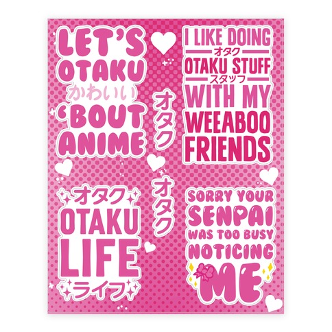Otaku Weeaboo Stickers and Decal Sheet