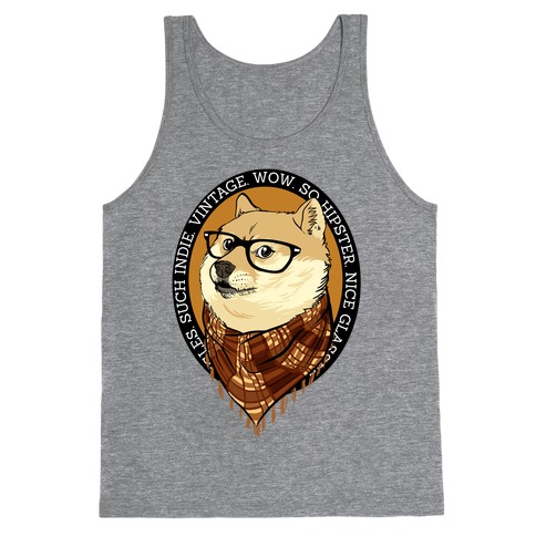 Hipster Doge Tank Top