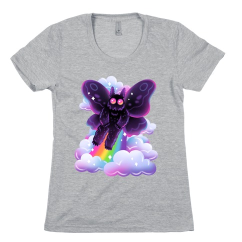 90s Neon Rainbow Mothman Womens T-Shirt