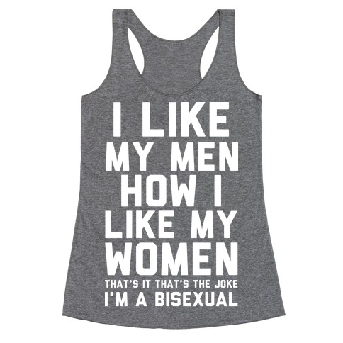 I Like My Men How I Like My Women Bisexual Pride Flag LGBTQ Bi Gift Unisex Tank Top