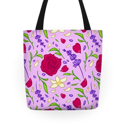 Tea Leaves And Flowers Pattern Tote