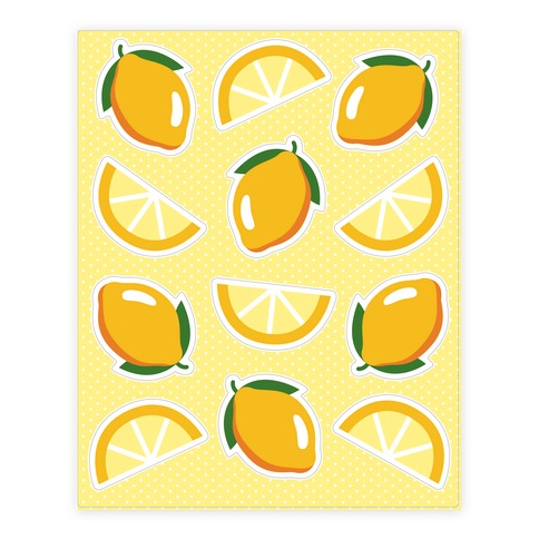 Lemons Stickers and Decal Sheet