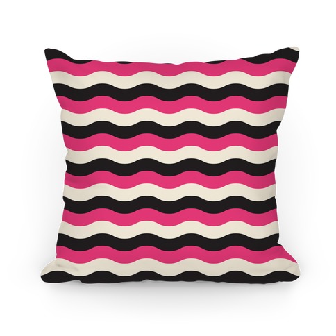 Pink Cream Black Stripe Pillow Pillow
