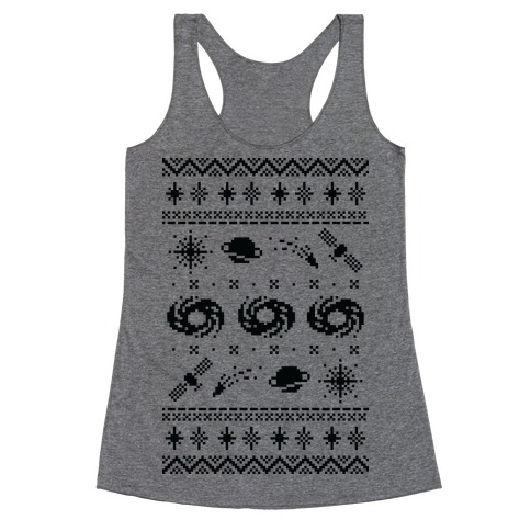 Interstellar Christmas Sweater Pattern Racerback Tank Top