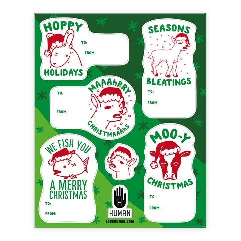 Christmas Animal Pun  Stickers and Decal Sheet