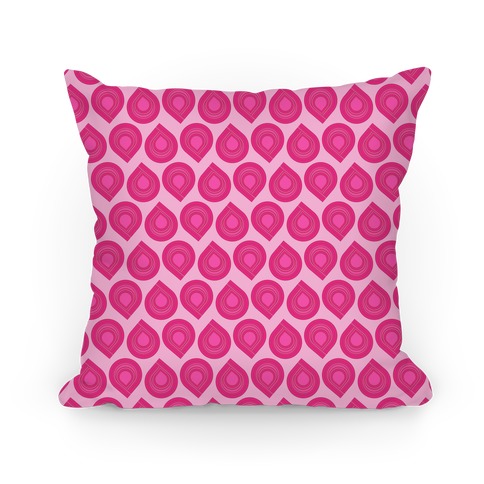 Retro Pink Tear Drop Pattern Pillow