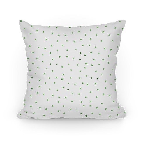 Green Watercolor Polka Dots Pillow