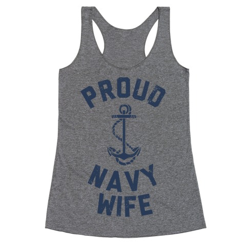 Proud Navy Wife Racerback Tank Top