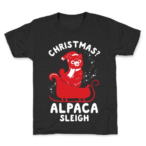Christmas Alpaca Sleigh Kids T-Shirt
