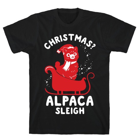 Christmas Alpaca Sleigh T-Shirt