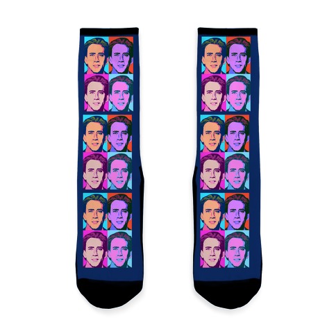 Nicholas Cage Pop Art Parody Sock